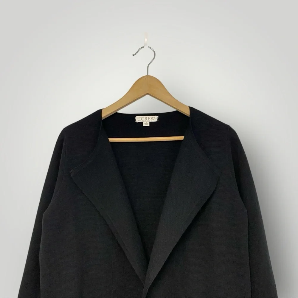J.Crew Juliette collarless‎ sweater-blazer Sz S Black